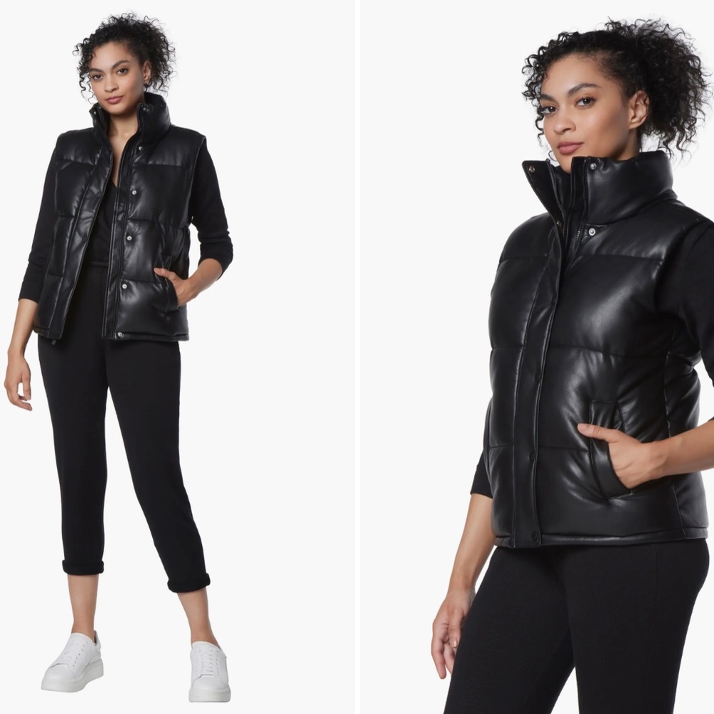 Leather Puffer Vest Marc New York Performance NEW WITH TAG